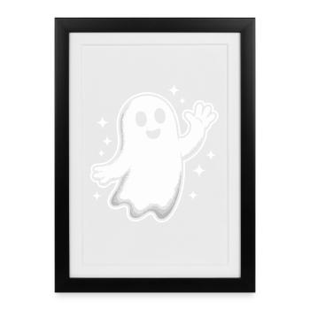 Design effrayant d’Halloween - Affiche encadrée (27 × 37 cm) - noir - Devant