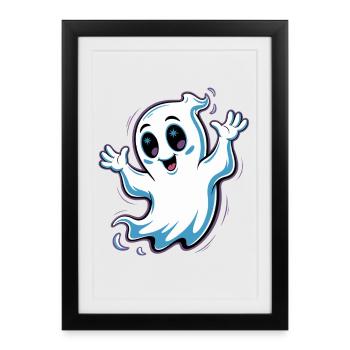 Design effrayant d’Halloween - Affiche encadrée (27 × 37 cm) - noir - Devant