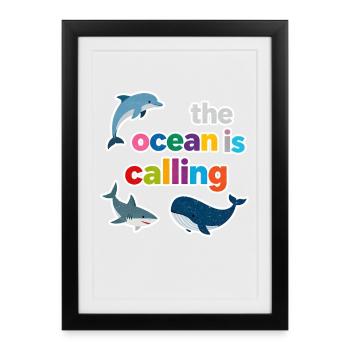 L’appel de l’océan – bunte Meerwelt - Affiche encadrée (27 × 37 cm) - noir - Devant
