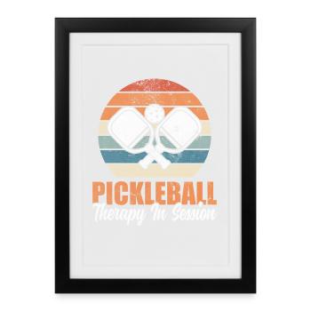 Pickleball Therapy Retro Paddleball Workout - Framed poster (27 × 37 cm) - black - Front