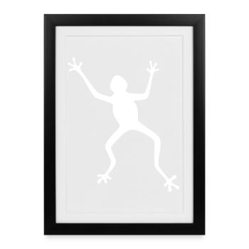 Silhouette de grenouille : tropicale, forêt tropicale - Affiche encadrée (27 × 37 cm) - noir - Devant