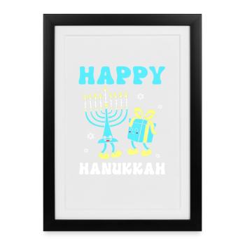 Hanoukka Hanoukka Hanoukka - Affiche encadrée (27 × 37 cm) - noir - Devant