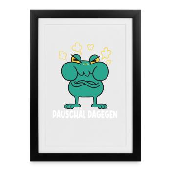 Lustiges Büro Geschenk Morgenmuffel Kollege - Gerahmtes Poster (27 × 37 cm) - Schwarz - Vorne