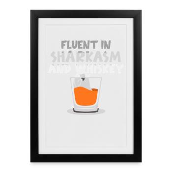 Whiskey Saying Whiskey Drinker Whiskey Lovers - Affiche encadrée (27 × 37 cm) - noir - Devant