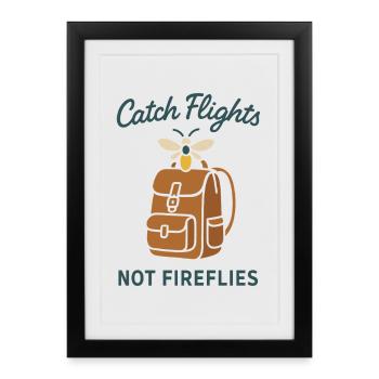 Luciole Nuit Nuit Glow Bug Nostalgique - Affiche encadrée (27 × 37 cm) - noir - Devant