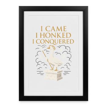 Drôle d’oies Meme Chaos Honk Certifié Silly - Affiche encadrée (27 × 37 cm) - noir - Devant