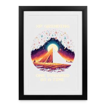 XP Grind: Pyramid by Pyramid | Egypt RPG - Framed poster (27 × 37 cm) - black - Front