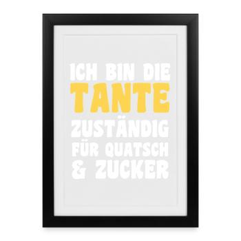 Familienmotiv Tante - Gerahmtes Poster (27 × 37 cm) - Schwarz - Vorne