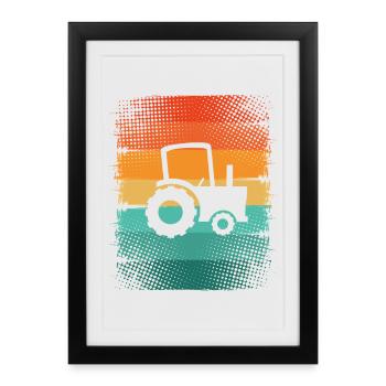 Traktor - Gerahmtes Poster (27 × 37 cm) - Schwarz - Vorne