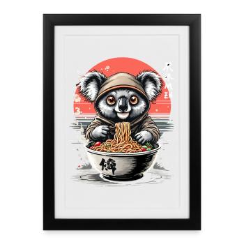 Koala Ramen in Hoodie - Framed poster (27 × 37 cm) - black - Front