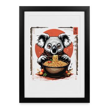 Koala Ramen Art Design - Framed poster (27 × 37 cm) - black - Front
