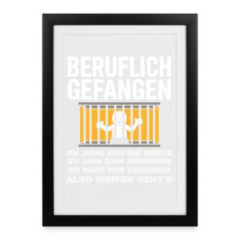 Bureau et collègues de travail Travailleurs Travail amusant - Affiche encadrée (27 × 37 cm) - noir - Devant