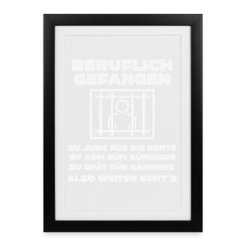 Bureau et collègues de travail Travailleurs Travail amusant - Affiche encadrée (27 × 37 cm) - noir - Devant