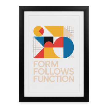 Bauhaus Form Follows Function Geometric Art - Framed poster (27 × 37 cm) - black - Front