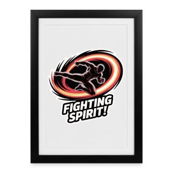 Fighting Spirit Burst - Framed poster (27 × 37 cm) - black - Front