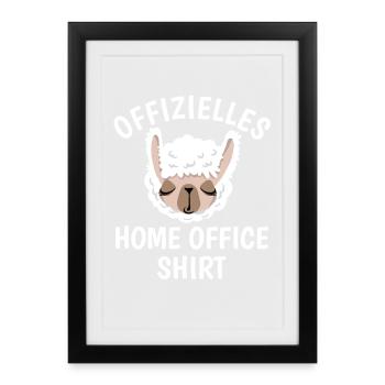Llama - Home office shirt - Gift - Framed poster (27 × 37 cm) - black - Front