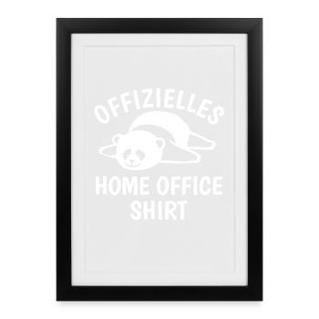 Panda - Chemise de bureau à domicile - Cadeau - Affiche encadrée (27 × 37 cm) - noir - Devant
