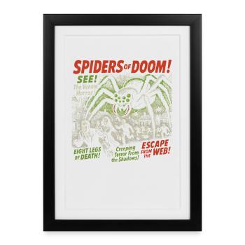 Spiders of Doom Movie Poster Vintage Halloween - Framed poster (27 × 37 cm) - black - Front