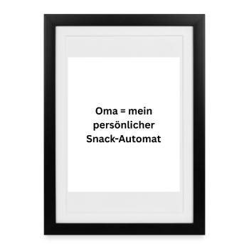 Distributeur automatique de collations de grand-mère - Affiche encadrée (27 × 37 cm) - noir - Devant