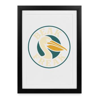 Drôle de pélican mème grand - Affiche encadrée (27 × 37 cm) - noir - Devant