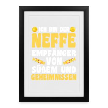 Tante motif familial - Affiche encadrée (27 × 37 cm) - noir - Devant