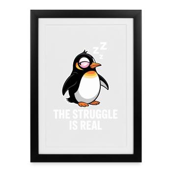 Penguin Funny Saying - Framed poster (27 × 37 cm) - black - Front