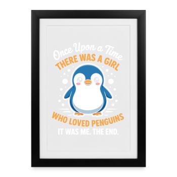 Penguin Cute Saying - Framed poster (27 × 37 cm) - black - Front