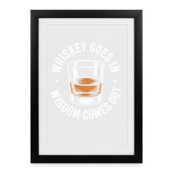 Whiskey Goes In Wisdom Comes Out - Framed poster (27 × 37 cm) - black - Front