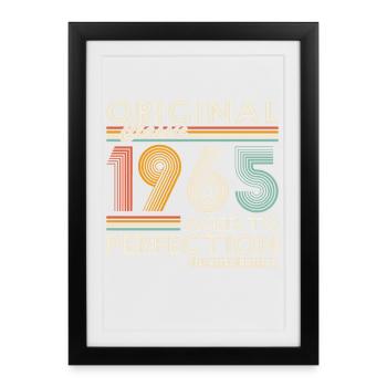 1965 Vintage Rétro Cadeau D'anniversaire - Affiche encadrée (27 × 37 cm) - noir - Devant