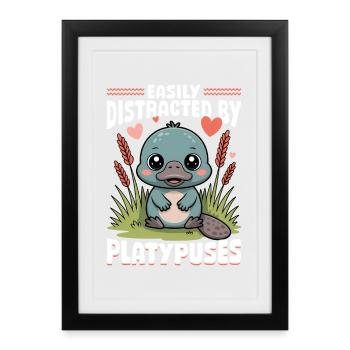 Funny aesthetic Kawaii Platypus - Framed poster (27 × 37 cm) - black - Front