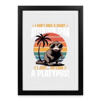 Funny aesthetic Kawaii Platypus - Framed poster (27 × 37 cm) - black - Front