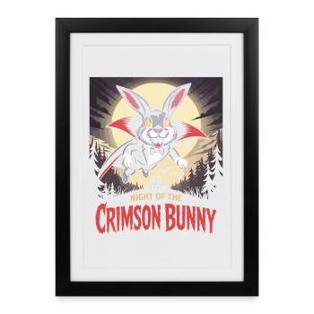La Nuit du Lapin Pourpre - Bunny Design - Affiche encadrée (27 × 37 cm) - noir - Devant