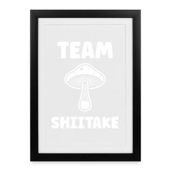 Champignon Team Shiitake - Affiche encadrée (27 × 37 cm) - noir - Devant