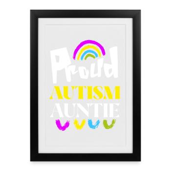 Stolze Autismus-Tante, unterstütze das Bewusstsein für Autismus - Gerahmtes Poster (27 × 37 cm) - Schwarz - Vorne