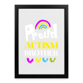 Stolzer Autismus-Bruder - Gerahmtes Poster (27 × 37 cm) - Schwarz - Vorne