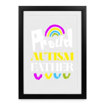 Stolzer Autismus-Vater - Gerahmtes Poster (27 × 37 cm) - Schwarz - Vorne