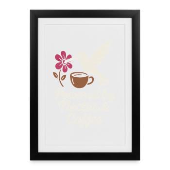Drôle Colibri Mem Petit Oiseau Grande Énergie - Affiche encadrée (27 × 37 cm) - noir - Devant