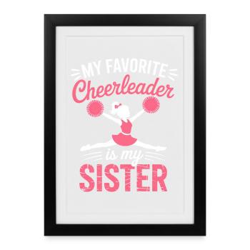 pom-pom girl disant drôle pom-pom girl cadeau - Affiche encadrée (27 × 37 cm) - noir - Devant