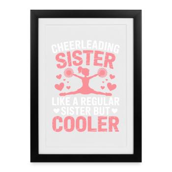 pom-pom girl disant drôle pom-pom girl cadeau - Affiche encadrée (27 × 37 cm) - noir - Devant