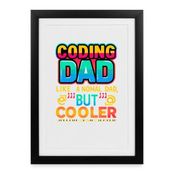 Codage Papa Cooler, Programmeur - Affiche encadrée (27 × 37 cm) - noir - Devant