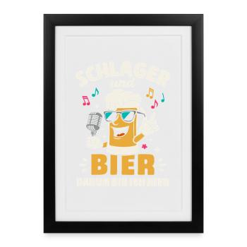 Schlager Beer Schlager Music Party Schlager Party - Framed poster (27 × 37 cm) - black - Front