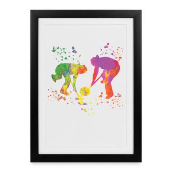Curler Winter Sports Curling - Framed poster (27 × 37 cm) - black - Front