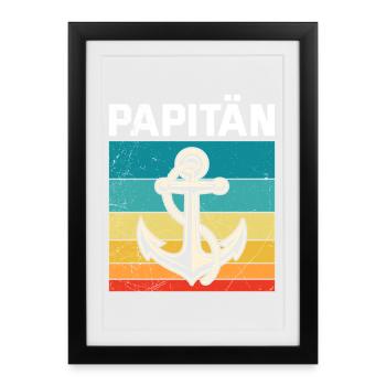 Future Father PAPITAN Retro Funny - Framed poster (27 × 37 cm) - black - Front