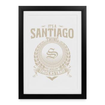 T-shirt Santiago Crest - Affiche encadrée (27 × 37 cm) - noir - Devant