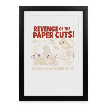 Revenge of the Paper Cuts Movie Poster Halloween - Framed poster (27 × 37 cm) - black - Front