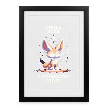 Small but Legendary Values | Fennec, Desert Fox - Framed poster (27 × 37 cm) - black - Front