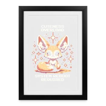Cuteness Overload | Fennec, Ears - Framed poster (27 × 37 cm) - black - Front