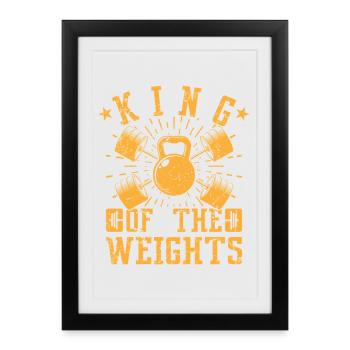 Fitness Motivation Bodybuilder Roi Des Poids - Affiche encadrée (27 × 37 cm) - noir - Devant