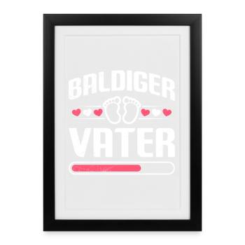 Dad-to-be SOON-TO-BE DAD Paternity Funny - Framed poster (27 × 37 cm) - black - Front