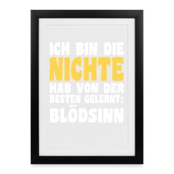 Nièce motif familial - Affiche encadrée (27 × 37 cm) - noir - Devant